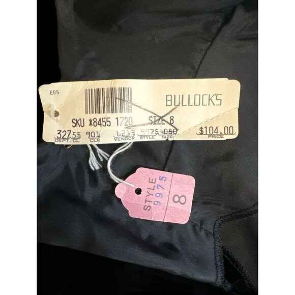 VTG Jessica Howard By Mitchell Rodbell Dress Womens 8 Black Velour Sheath LBD - Picture 8 of 11